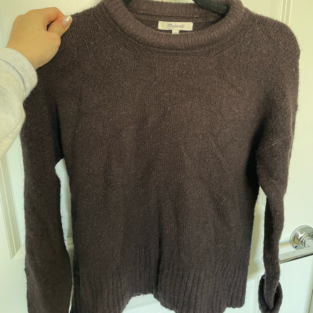Madewell wool-blend mock neck sweater in XS - brown